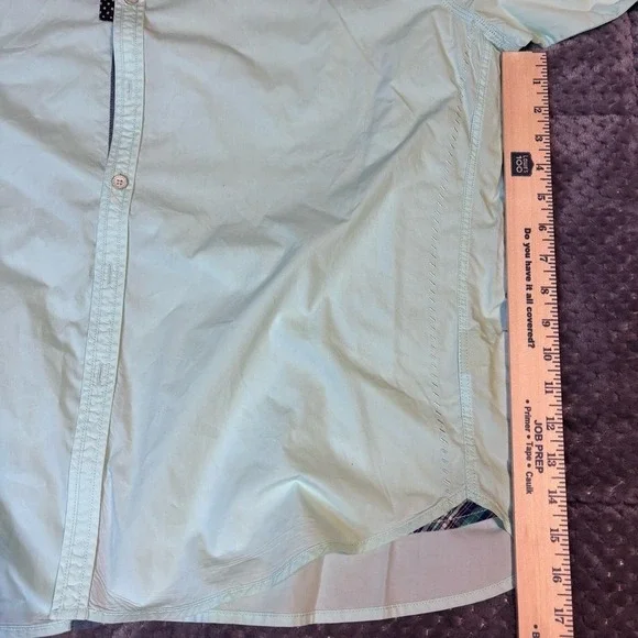 Robert Graham Jeans Mens 2XL Tailored Fit Mint Green Button Down Roll Tab Shirt - Picture 6 of 9
